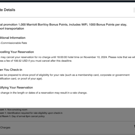 a screenshot of a hotel reservation
